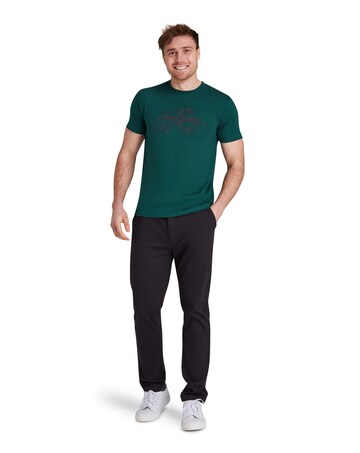 Raging Bull Embroidered Tonal Union Jack Bull T-Shirt Forest