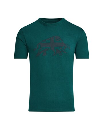 Raging Bull Embroidered Tonal Union Jack Bull T-Shirt Forest