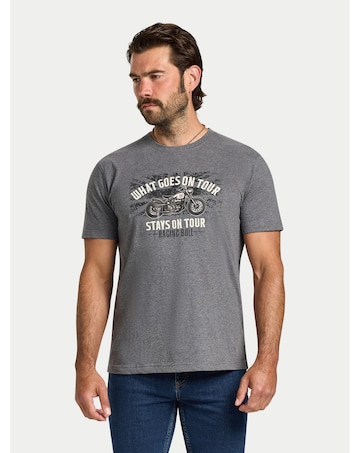 Raging Bull What Goes On Tour Print T-Shirt Dark Grey Marl