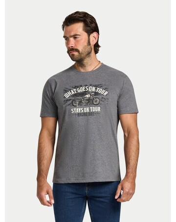 Raging Bull What Goes On Tour Print T-Shirt Dark Grey Marl