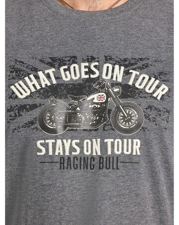 Raging Bull What Goes On Tour Print T-Shirt Dark Grey Marl