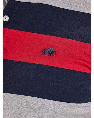 Raging Bull S/S Contrast Chest Stripe Polo Red