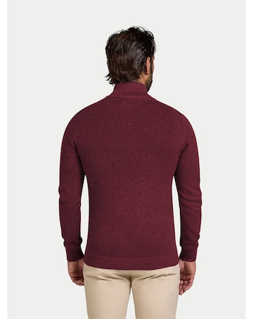 Raging Bull Classic Quarter Zip Cotton/Cashmere Knit Berry