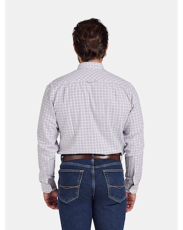 Raging Bull Long Sleeve Tattershall Brushed Cotton Shirt Purple