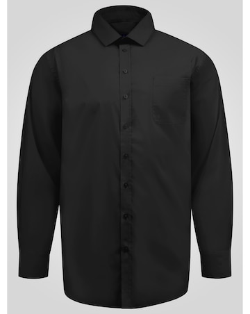 D555 Big & Tall Oliver Ultimate Stain Resist Non Iron L/S Stretch Shirt-Black