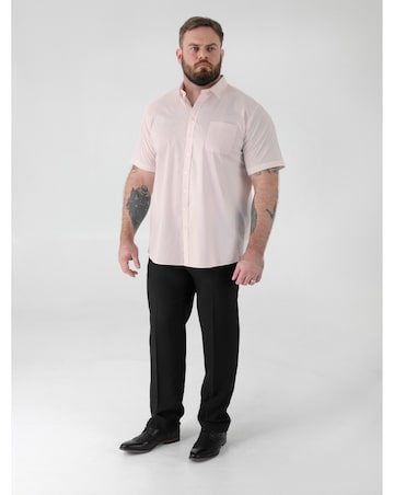 D555 Big & Tall Lucas Ultimate Stain Resist Non Iron S/S Stretch Shirt-Pink