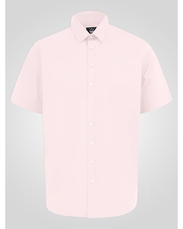 D555 Big & Tall Lucas Ultimate Stain Resist Non Iron S/S Stretch Shirt-Pink