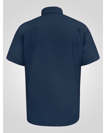 D555 Big & Tall Lucas Ultimate Stain Resist Non Iron S/S Stretch Shirt-Navy