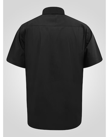 D555 Big & Tall Lucas Ultimate Stain Resist Non Iron S/S Stretch Shirt-Black