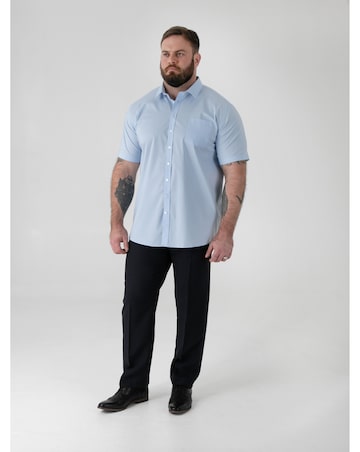 D555 Big & Tall Lucas Ultimate Stain Resist Non Iron S/S Stretch Shirt-Sky Blue