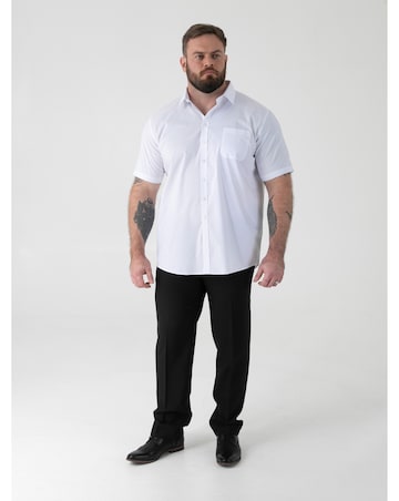 D555 Big & Tall Lucas Ultimate Stain Resist Non Iron S/S Stretch Shirt-White