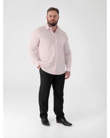 D555 Big & Tall Oliver Ultimate Stain Resist Non Iron L/S Stretch Shirt-Pink
