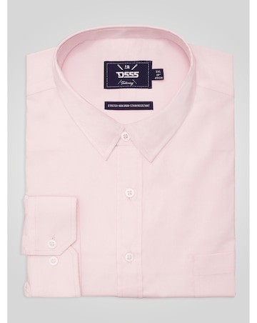 D555 Big & Tall Oliver Ultimate Stain Resist Non Iron L/S Stretch Shirt-Pink