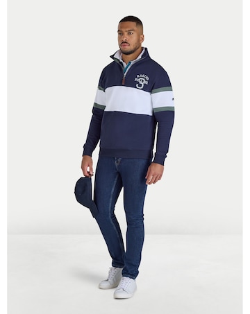 Raging Bull NO 3. Quarter Zip Sweat Navy