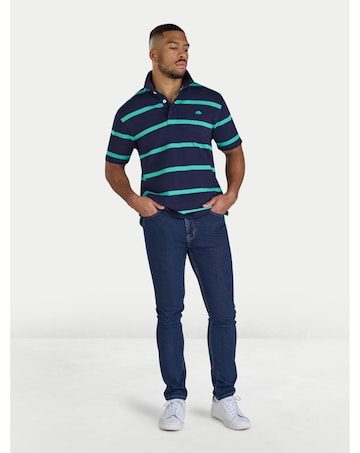 Raging Bull Thick Stripe Rugby Navy