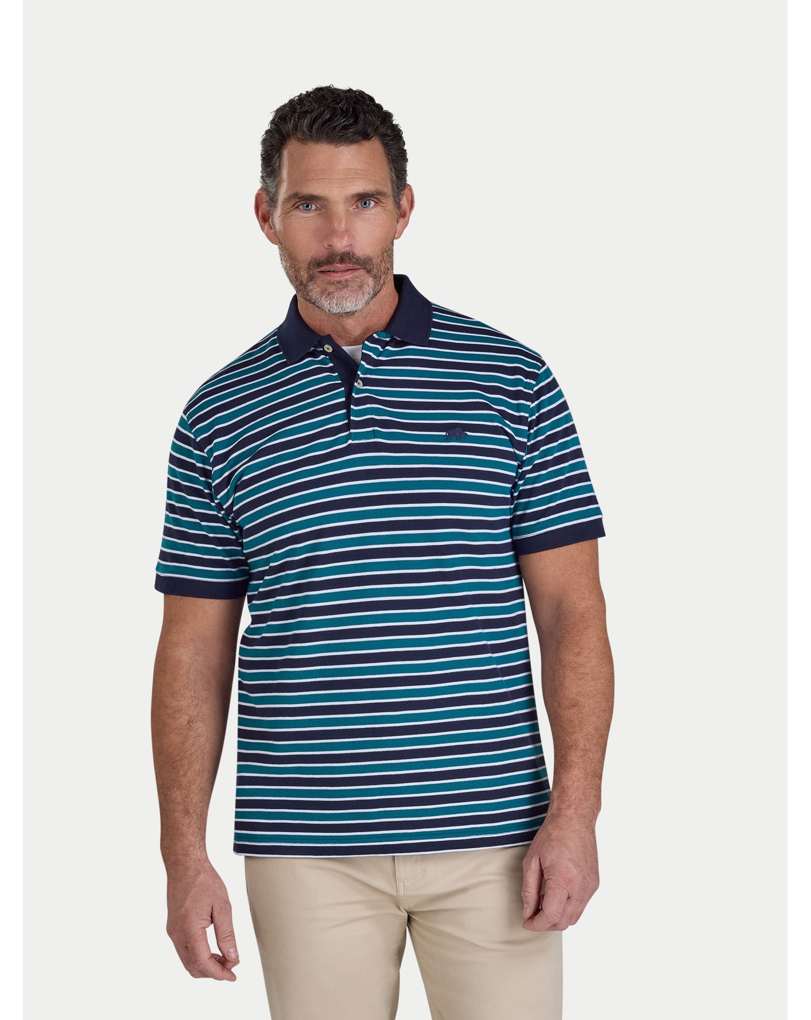 New In - Raging Bull Triple Stripe Pique Polo