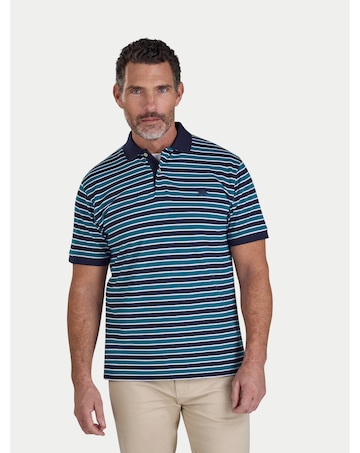 Raging Bull Triple Stripe Pique Polo Navy