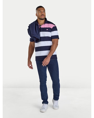 Raging Bull Irregular Stripe Rugby Navy