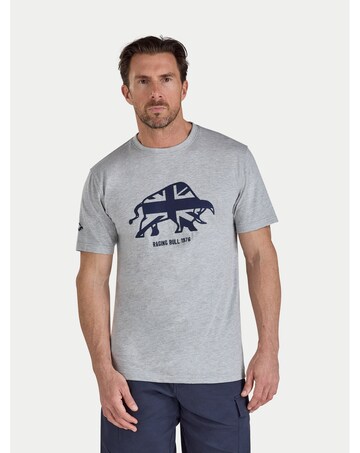 Raging Bull Embroidered Bull T-Shirt Grey Marl