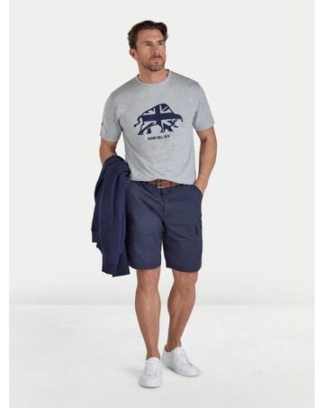Raging Bull Embroidered Bull T-Shirt Grey Marl