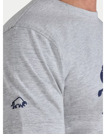 Raging Bull Embroidered Bull T-Shirt Grey Marl