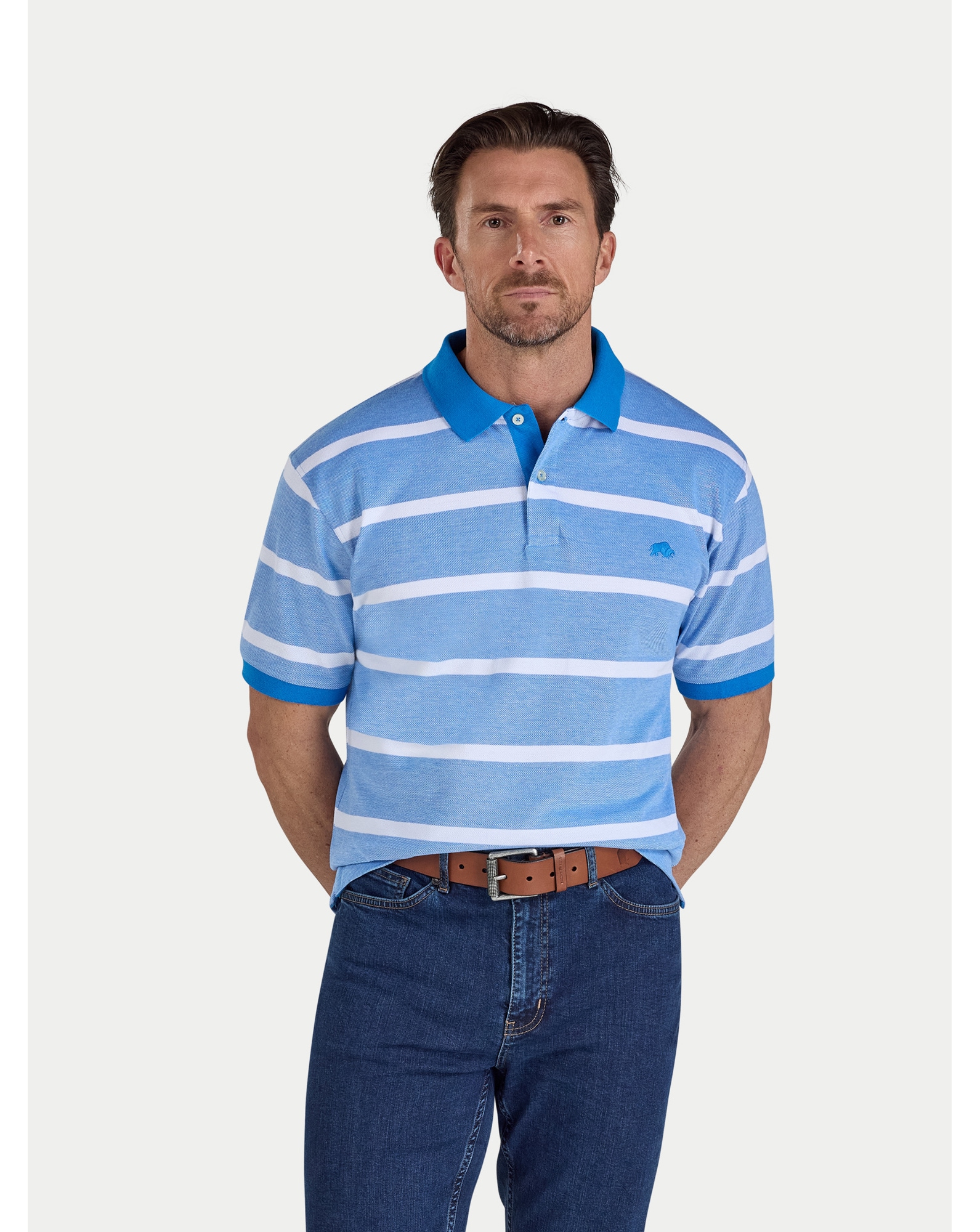 Raging Bull Birdseye Stripe Pique Polo