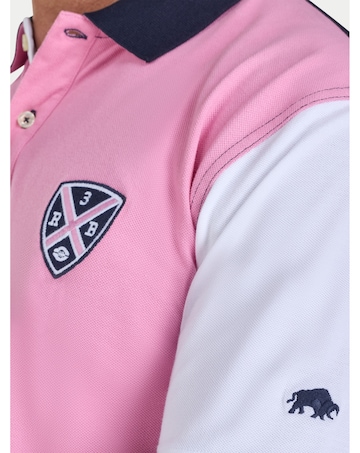 Raging Bull NO.3 Cut & Sew Jersey Polo Pink
