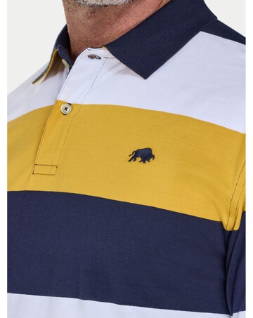 Raging Bull Chestband Stripe Jersey Polo Navy