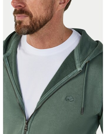 Raging Bull Garment Dyed Zip Hoodie Sweat Khaki