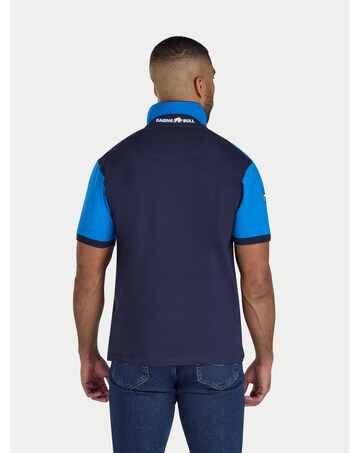 Raging Bull Diagonal Stripe Jersey Polo Navy
