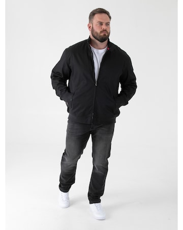 D555 Kent Harrington Jacket With Elasticated Rib Hem and Cuffs - Black