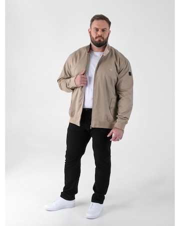 D555 Kent Harrington Jacket With Elasticated Rib Hem and Cuffs - Stone
