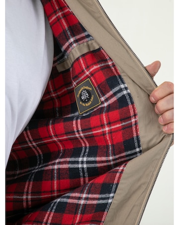 D555 Kent Harrington Jacket With Elasticated Rib Hem and Cuffs - Stone