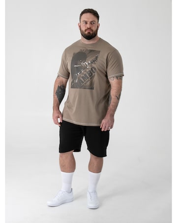 D555 Big and Tall JARRETT Official Rambo Printed T-Shirt - Stone