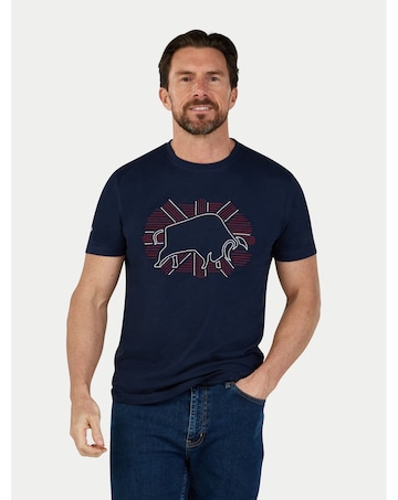 Raging Bull Outburst Union Jack Bull T-Shirt Navy