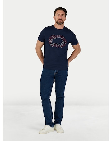 Raging Bull Outburst Union Jack Bull T-Shirt Navy