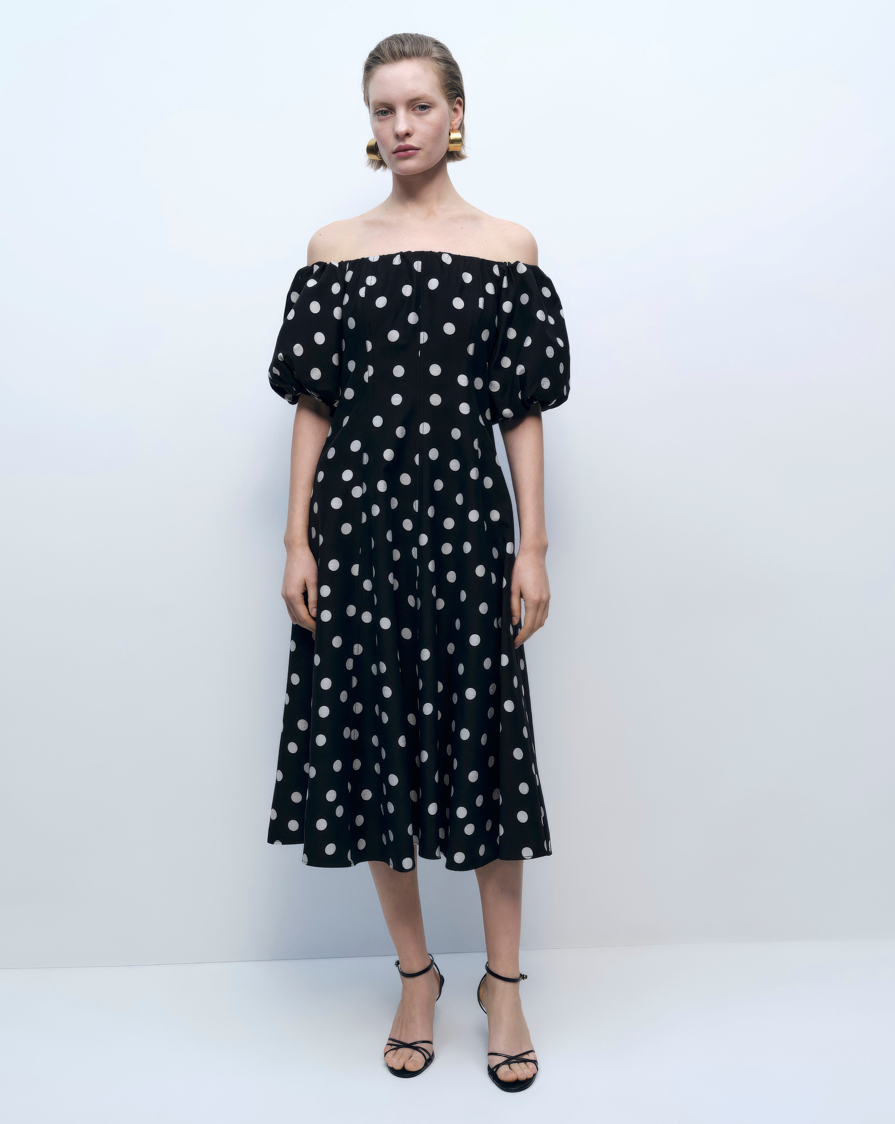 Mango Strapless Polka-Dot Dress