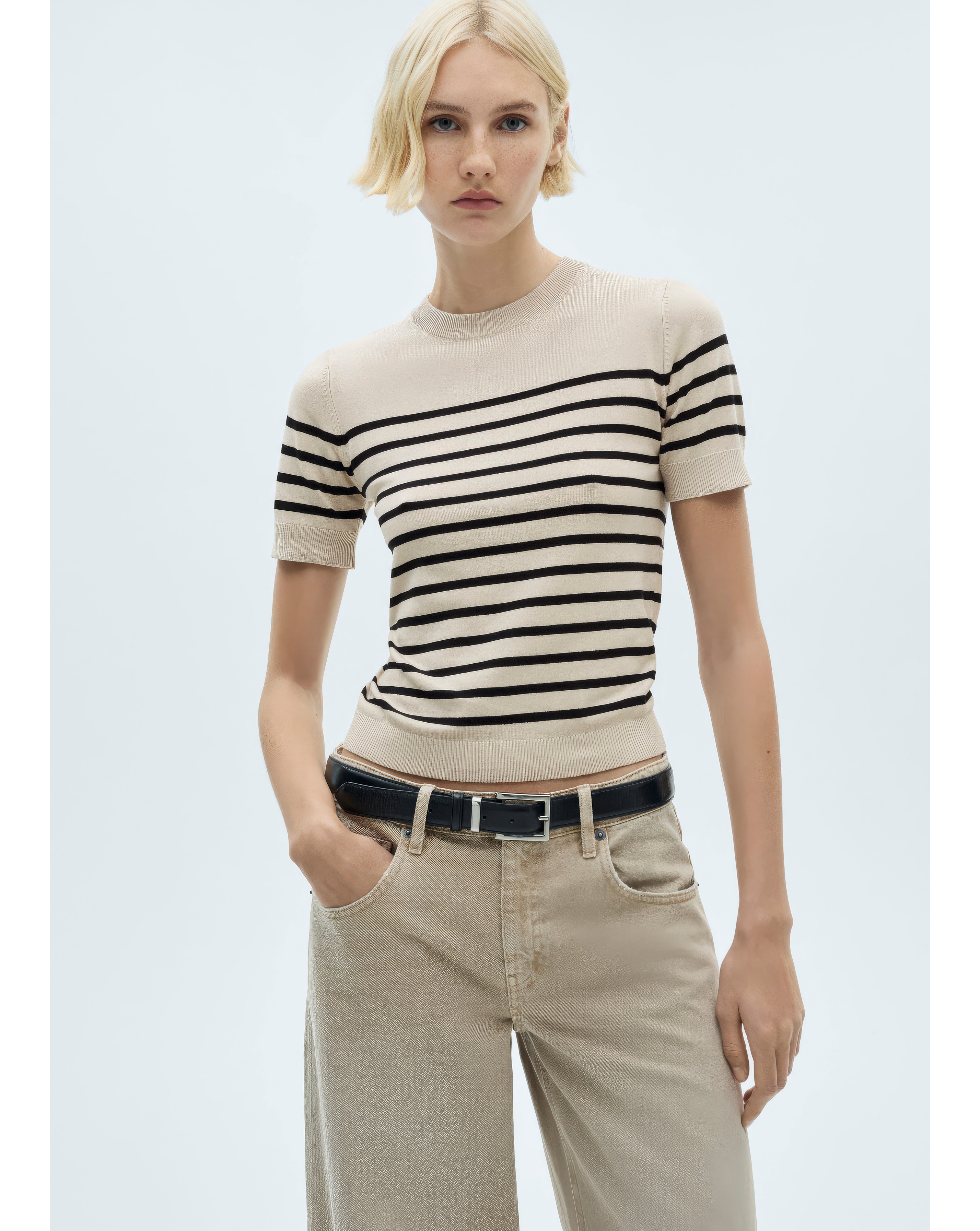 Mango Basic Striped Sweater