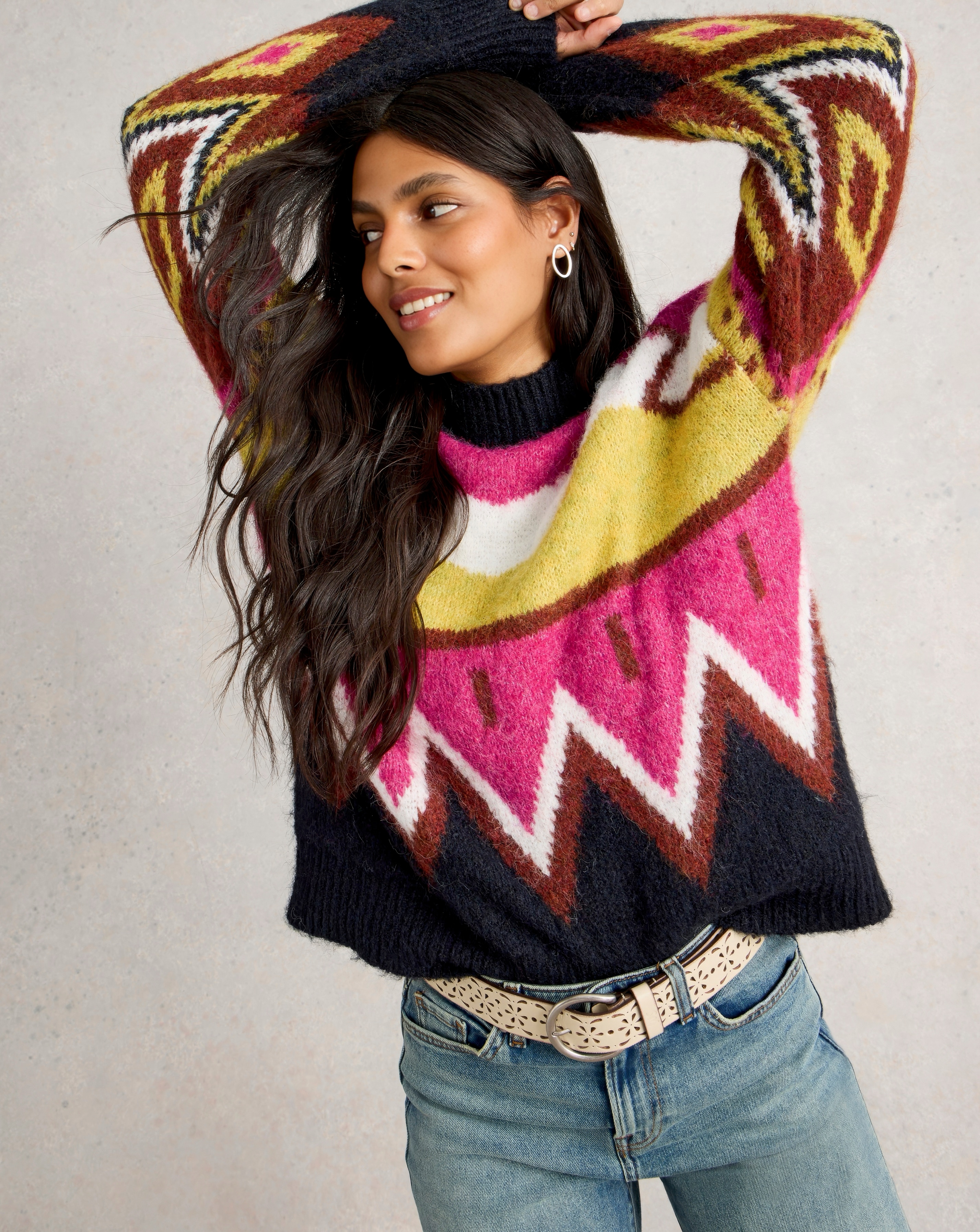 White Stuff Alice Abstract Jumper