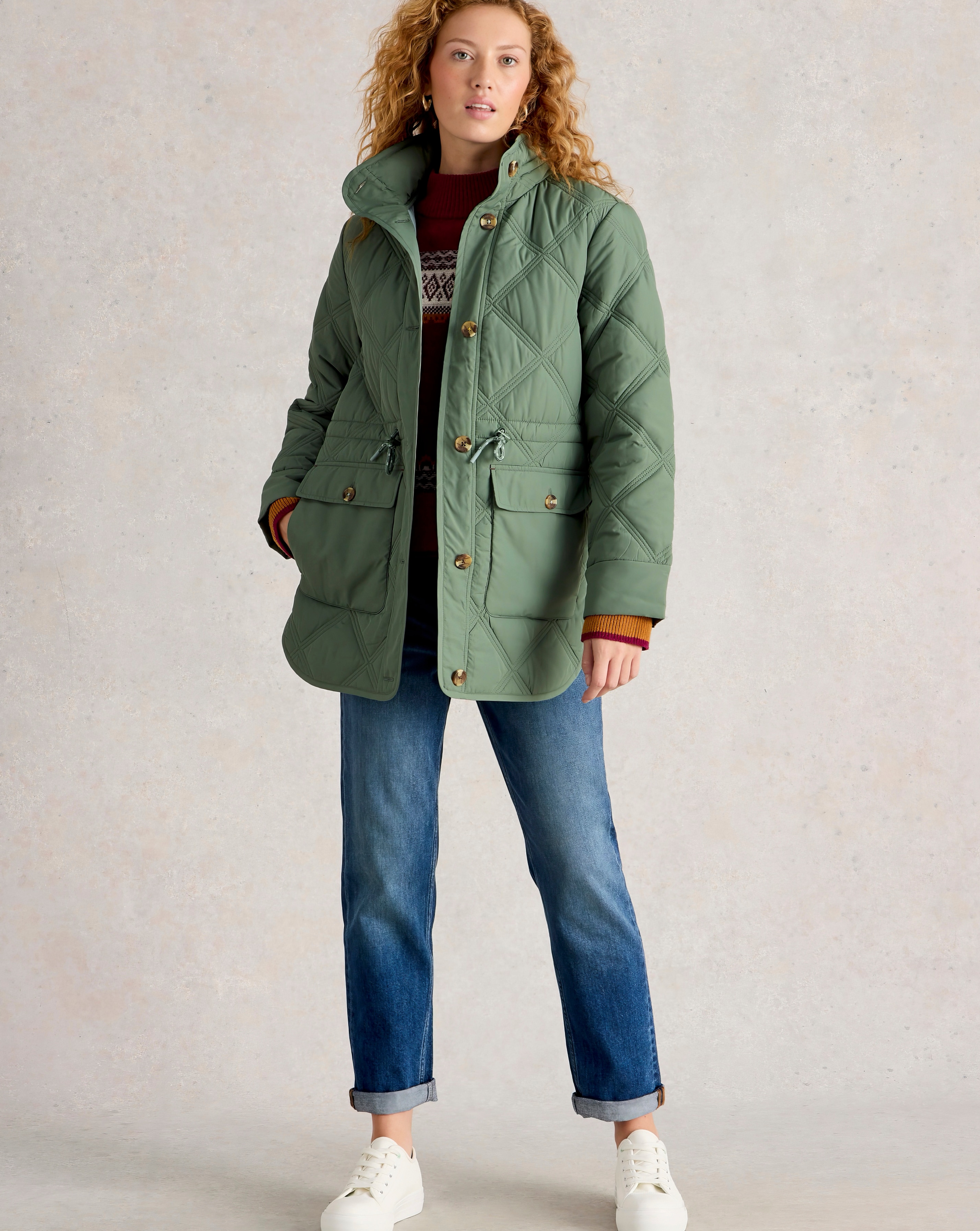 White Stuff Edie Quilted Coat