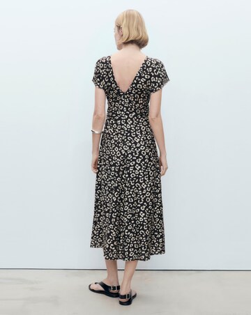 Mango Leopard-Print Dress with Frayed Ends