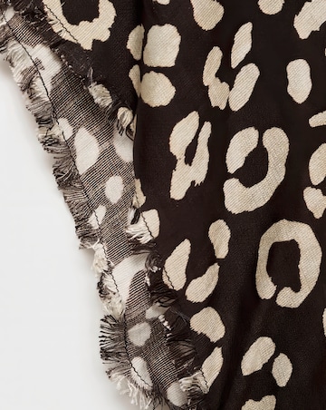 Mango Leopard-Print Dress with Frayed Ends