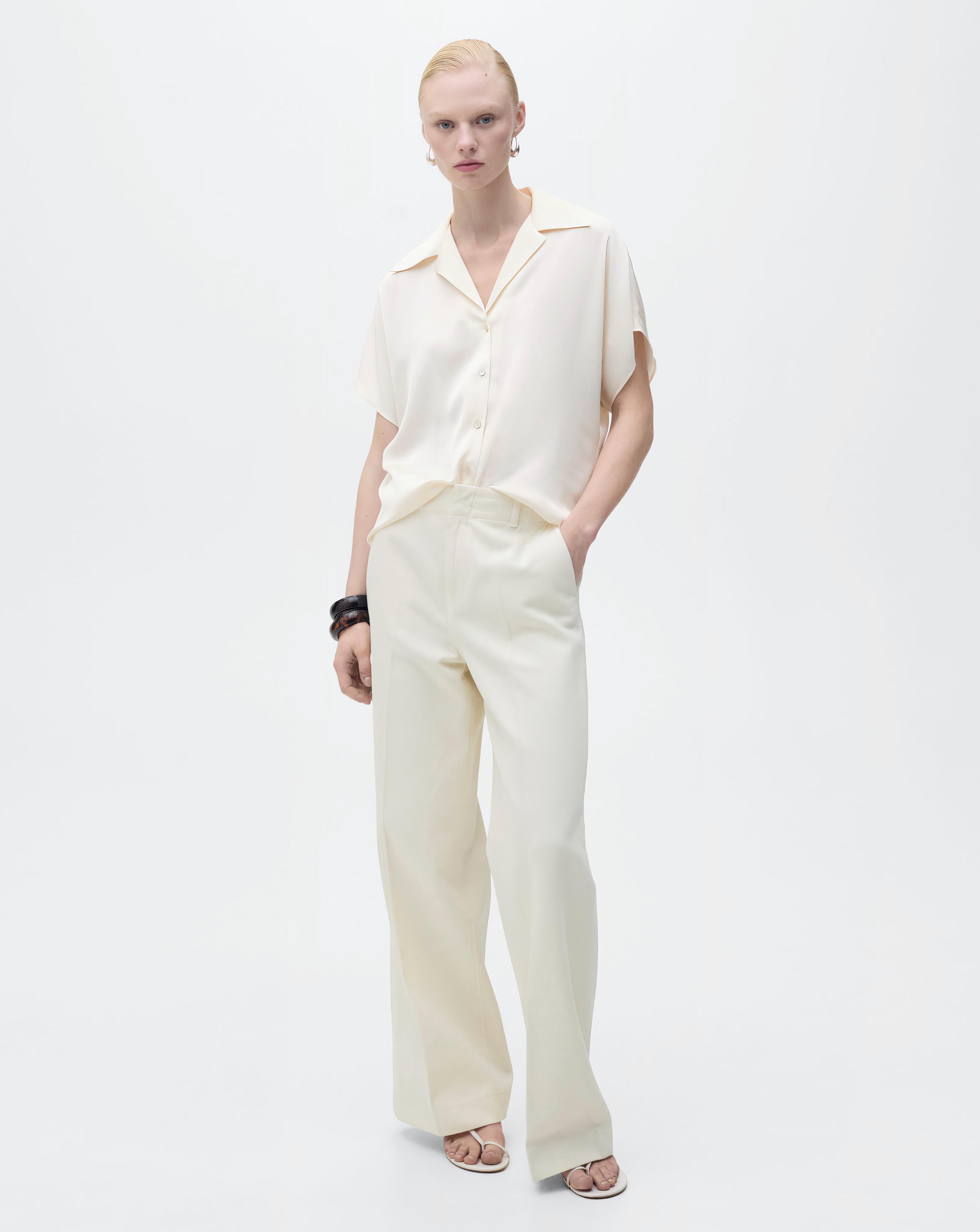 Mango Short Sleeveed Satin Shirt