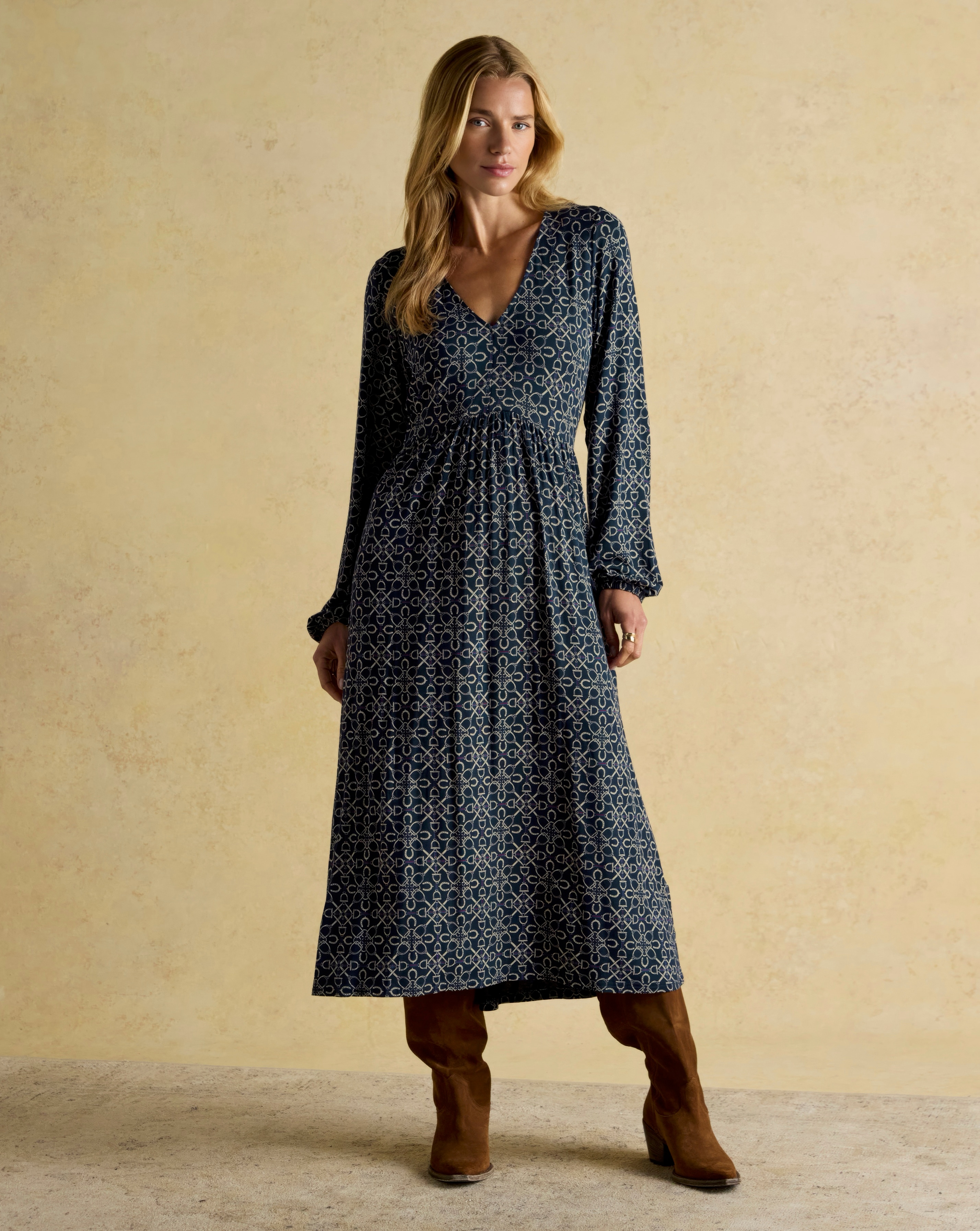 Joules Long Sleeve Nia Midaxi Dress