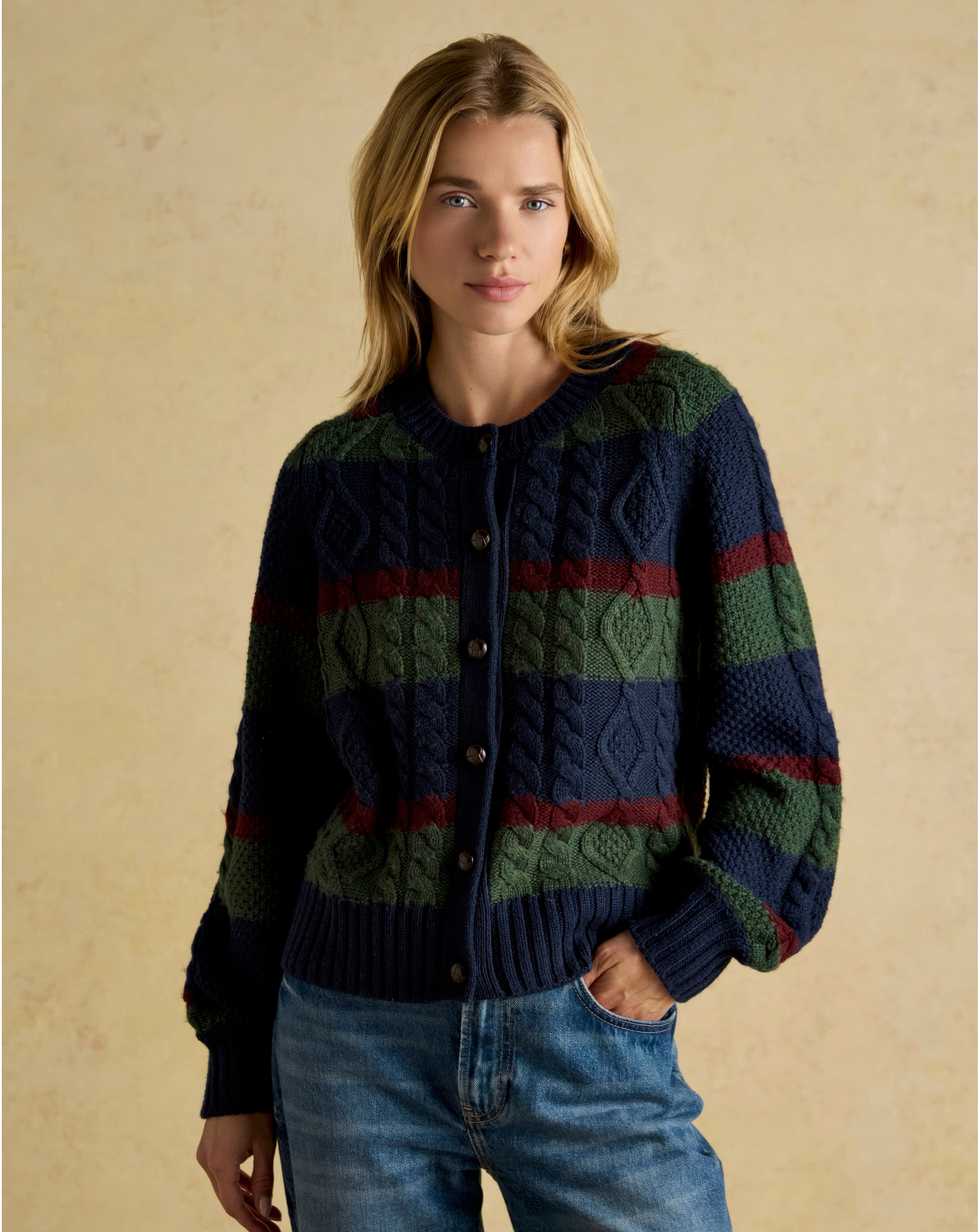 Joules Rafferty Cable Knit Cardigan
