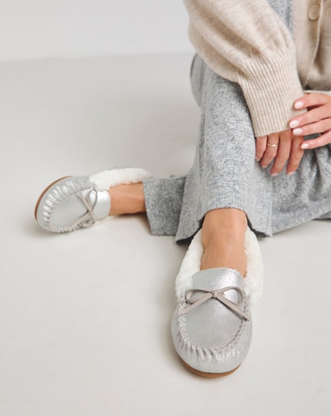 Fiora Classic Moccasin Slippers - Wide Fit (E)