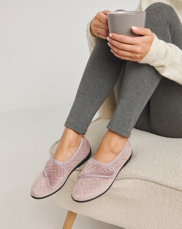 Topaz Full Upper Touch And Close Slipper - Wide Fit (E)