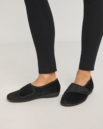 Topaz Full Upper Touch And Close Slipper - Wide Fit (E)