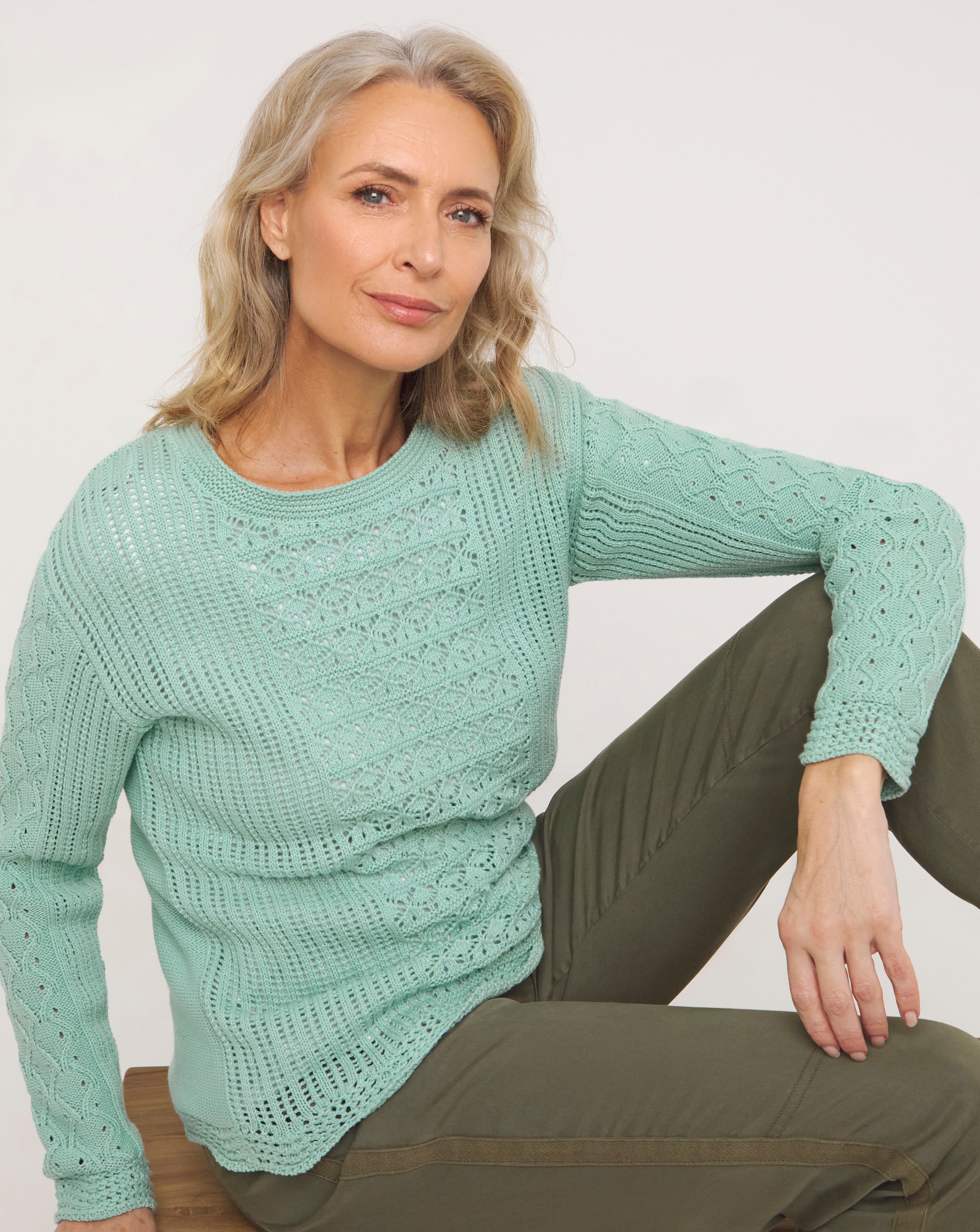 Julipa Pure Cotton Crochet Jumper