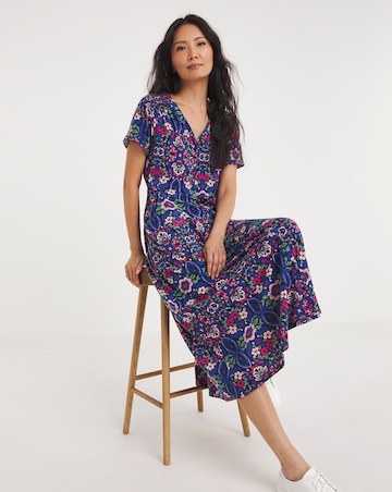Julipa Shirred Shoulder Midi Dress